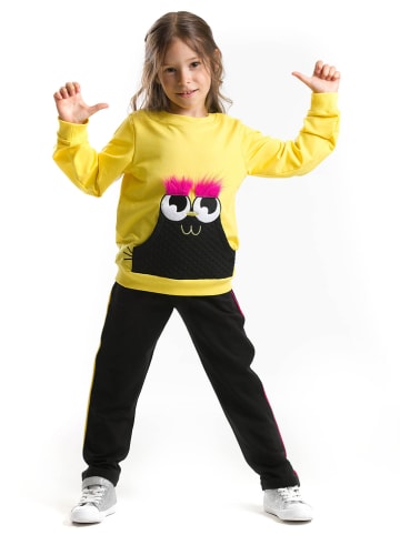 Denokids 2-delige outfit "Mr Eye Bow" geel/zwart