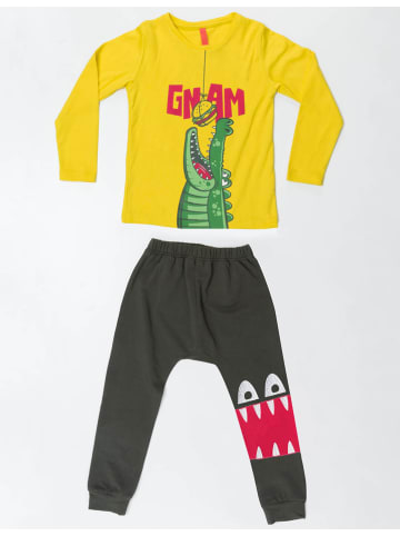 Denokids 2tlg. Outfit "Gnam" in Gelb/ Khaki