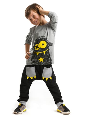 Denokids 2tlg. Outfit "XO" in Grau/ Schwarz