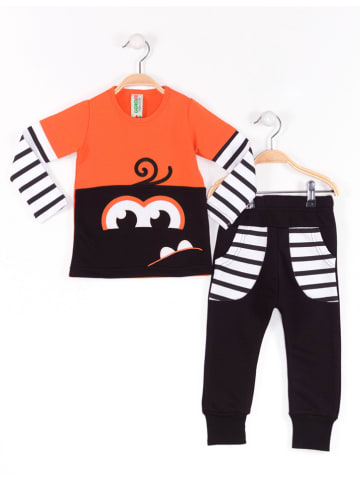Denokids 2tlg. Outfit "Monster Lee" in Schwarz/ Orange