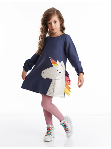 Deno Kids Kleid "Colorful Unicorn" in Dunkelblau