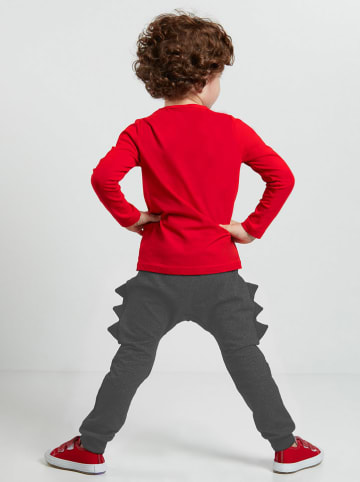 Denokids 2tlg. Outfit "Dino Spikes" in Rot/ Anthrazit