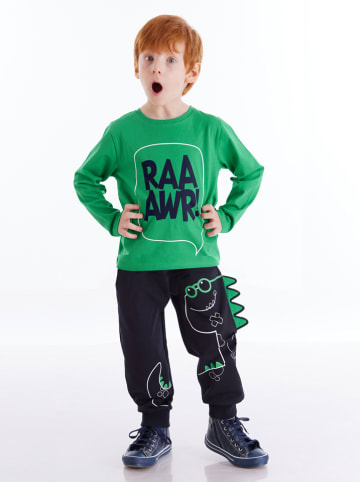 Deno Kids 2tlg. Outfit "Dino Spike" in Grün/ Schwarz