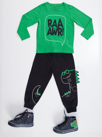 Denokids 2-delige outfit "Dino Spike" groen/donkerblauw