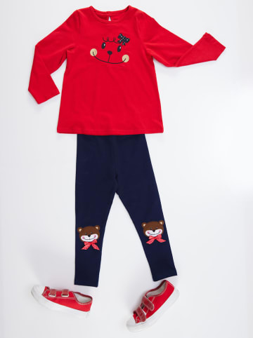 Denokids 2-delige outfit "Teddy Bear" rood/zwart