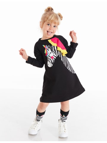 Deno Kids Kleid "Unicorn Zebra" in Schwarz