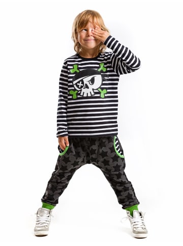 Denokids 2tlg. Outfit "Pirate Skull" in Schwarz/ Anthrazit