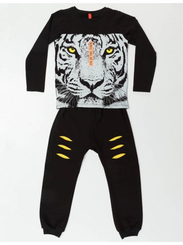 Denokids 2-delige outfit "Tiger" zwart
