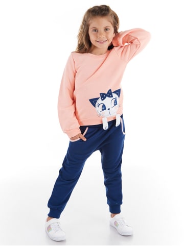 Denokids 2-częściowy zestaw "Cat" w kolorze granatowo-brzoskwiniowym