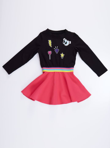 Denokids Kleid "Emoji" in Schwarz/ Rot