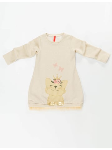 Denokids Sukienka "Cat" w kolorze beżowym