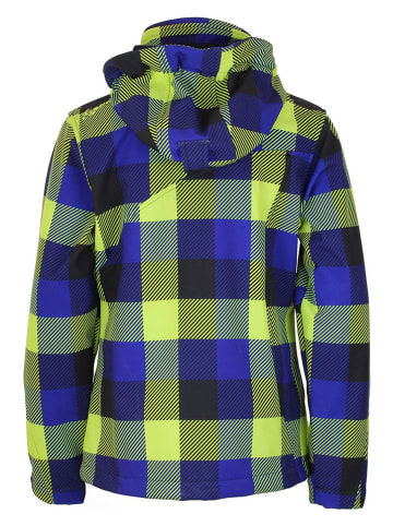 Peak Mountain Softshelljas blauw/geel