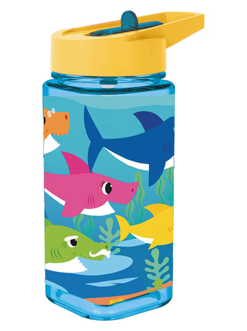 Baby Shark Trinkhalmflasche "Baby Shark" in Blau/ Gelb - 530 ml