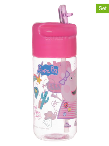 Peppa Pig Trinkhalmflasche "Peppa Wutz" in Rosa - 430 ml