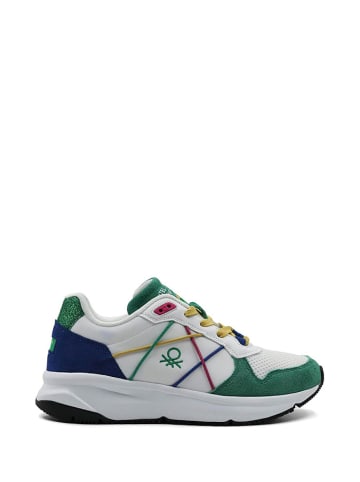 Benetton Sneakers in Weiß/ Grün/ Bunt