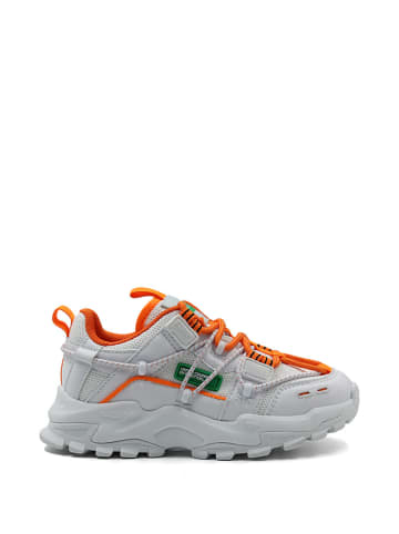 Benetton Sneakersy w kolorze biało-pomarańczowym
