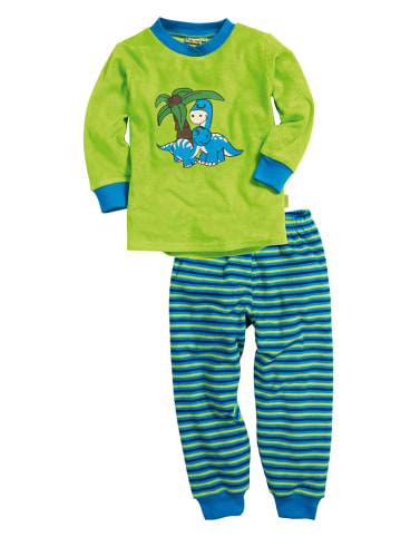 Playshoes Pyjama in Grün/ Blau