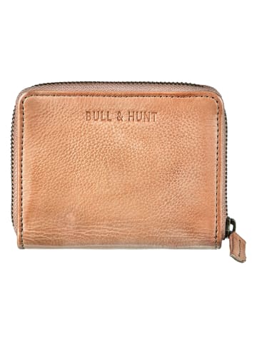 BULL & HUNT Skórzany portfel "Midi" w kolorze beżowym - 12 x 10,5 x 2 cm