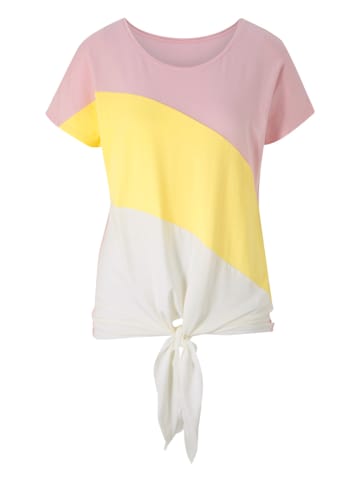 Heine Shirt in Rosa/ Gelb/ Weiß