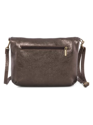 Anna Morellini Leder-Umhängetasche "Beverly" in Bronze - (B)22 x (H)18 x (T)2 cm