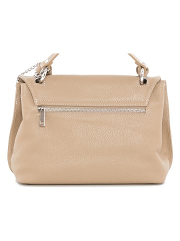 Anna Morellini Leder-Henkeltasche "Fiametta" in Taupe - (B)26 x (H)20 x (T)9 cm