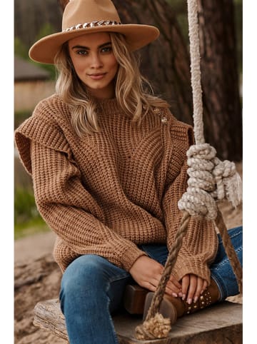 Makadamia Makadamia Pullover  in hellbraun