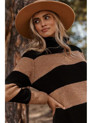 Makadamia Jurk zwart/bruin