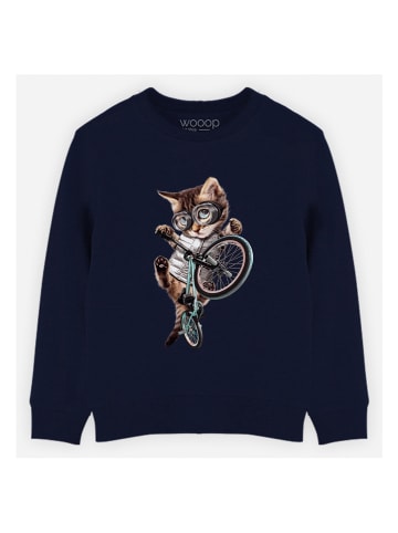 WOOOP Sweatshirt "BMX Cat" donkerblauw
