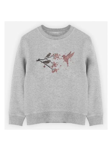 WOOOP Sweatshirt "Blossom bird" in Grau