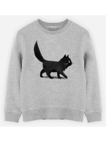 WOOOP Sweatshirt "Creeping Cat" grijs