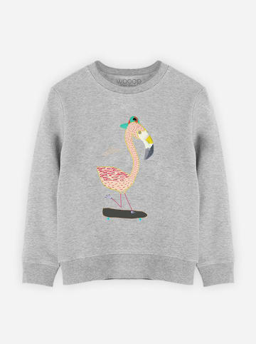 WOOOP Sweatshirt "Flamingo skater" grijs