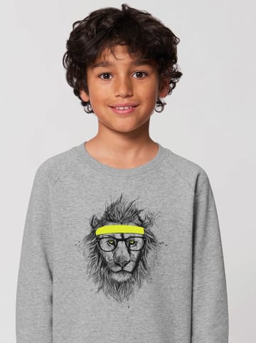 WOOOP Sweatshirt "Hipster Lion" in Grau