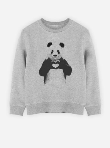 WOOOP Sweatshirt "Love Panda" in Grau