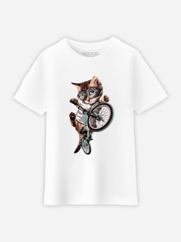 WOOOP Koszulka "BMX Cat" w kolorze białym