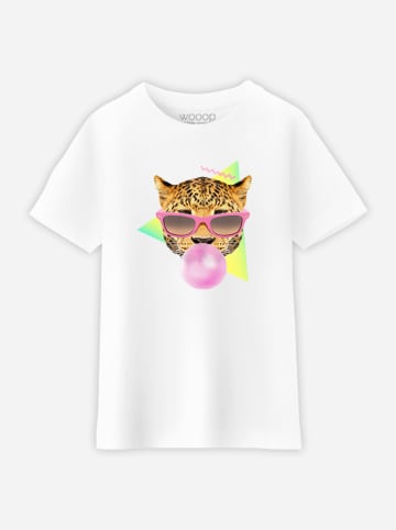 WOOOP Shirt "Bubble Gum Leo" in Weiß