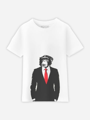 WOOOP Koszulka "Business Monkey" w kolorze białym