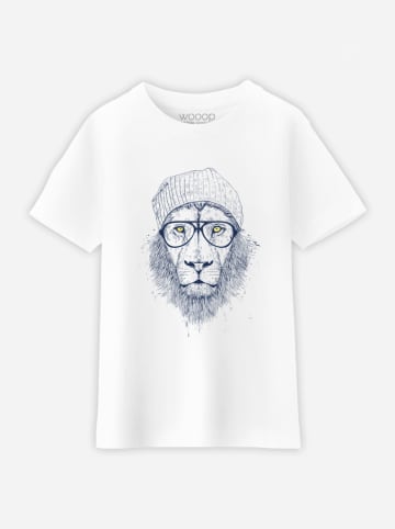 WOOOP Koszulka "Cool Lion" w kolorze białym