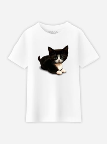 WOOOP Shirt "Cute Cat" in Weiß