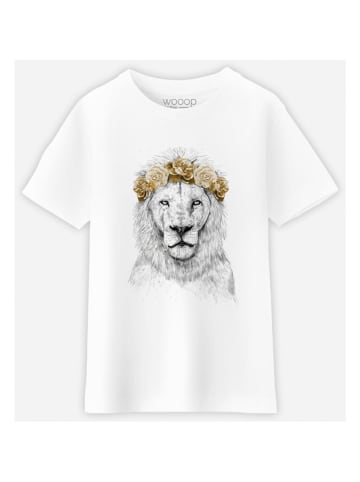 WOOOP Shirt "Festival lion" in Weiß