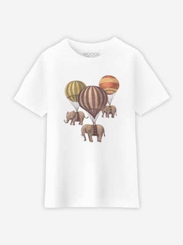 WOOOP Shirt "Fly of Elephants" in Weiß