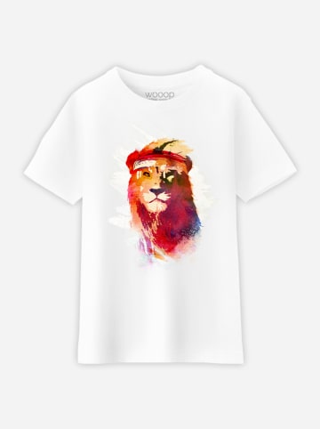 WOOOP Shirt "Gym Lion" in Weiß