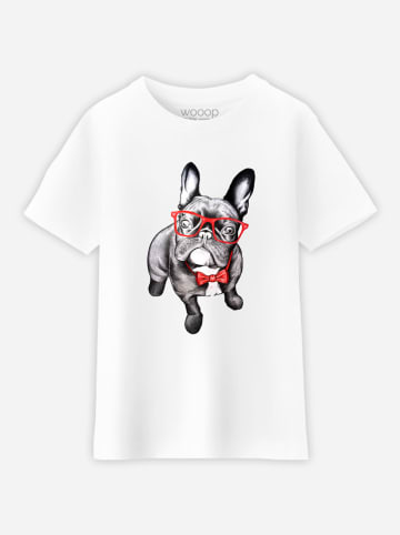 WOOOP Shirt "Happy dog" in Weiß