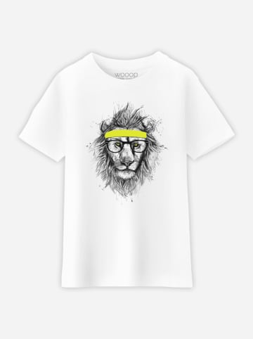 WOOOP Shirt "Hipster Lion"  in Weiß