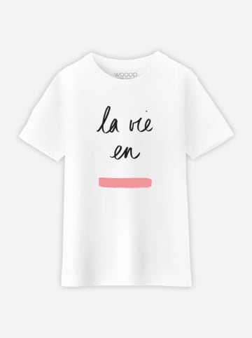 WOOOP Koszulka "La Vie en Rose" w kolorze białym