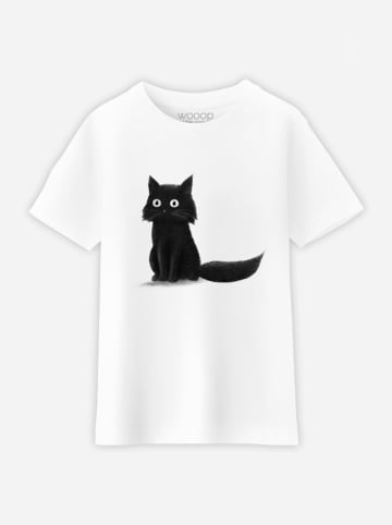 WOOOP Koszulka "Sitting Cat" w kolorze białym