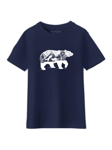 WOOOP Koszulka "Bear and Foxes" w kolorze granatowym