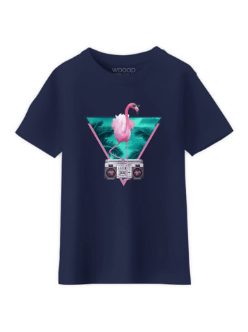 WOOOP Koszulka "Flamingo" w kolorze granatowym