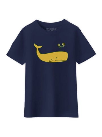 WOOOP Shirt "Peace whale" donkerblauw