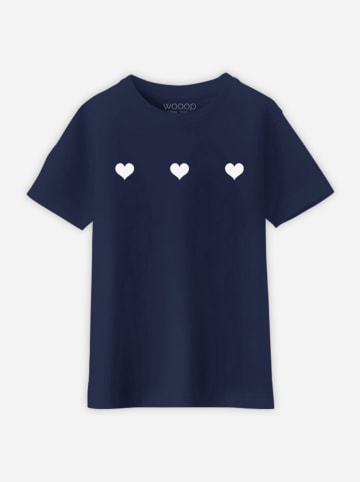 WOOOP Shirt "Trois petits coeurs" donkerblauw