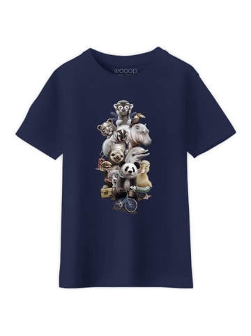 WOOOP Shirt "Zoo escape" donkerblauw